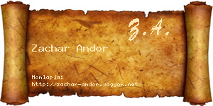 Zachar Andor névjegykártya